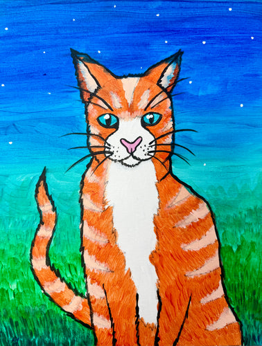 Cat Painting Summer Art Class * Wednesday August 14 2024 *AM* 10:00 AM - 12:00 PM * Ages 6-13