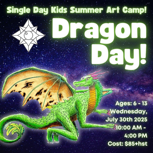 Dragon Day! * Single Day Kids Summer Art Camp, Wednesday July 30th, 2025 * 10:00 AM - 4:00 PM * Ages 6-13