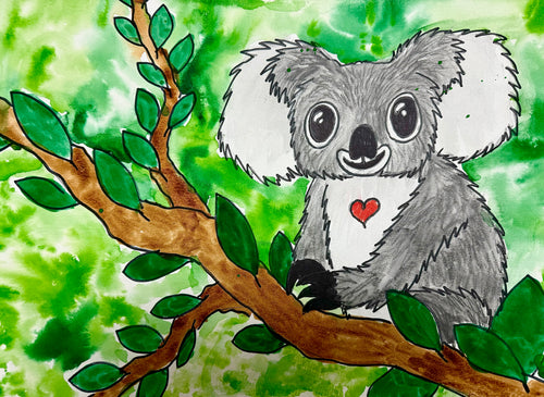 Watercolour Koala * Monday March 10 2025 *AM* 10:00 AM - 12:00 PM * (Ages 6-13)