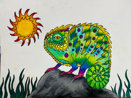 Creative Chameleon Drawing * Monday March 10 2025 *PM* 1:30 PM - 3:30 PM * (Ages 6-13)