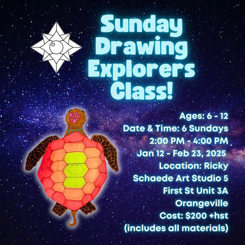 Winter Sunday Drawing Explorers Art Class with Ricky * 6 Sundays, 2:00 PM - 4:00 PM * January 12 - February 23, 2025