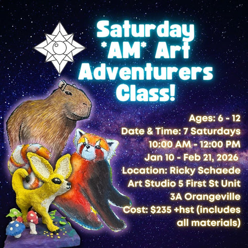 Winter Saturday Morning Art Adventurers Class with Ricky * 7 Saturdays, 10:00 AM - 12:00 PM * January 10 - February 21, 2026