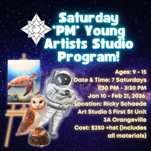 Winter Saturday Afternoon Young Artists Studio Program with Ricky * 7 Saturdays, 1:30 PM - 3:30 PM * January 10 - February 21, 2026