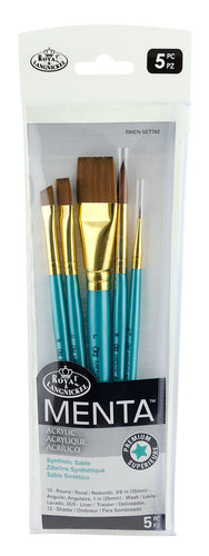 Royal & Langnickel Menta Acrylic Brush Set Synthetic Sable 5pc