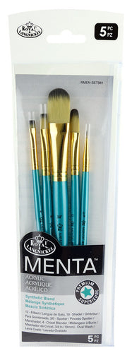 Royal & Langnickel Menta Acrylic Brush Set Synthetic Blend 5pc