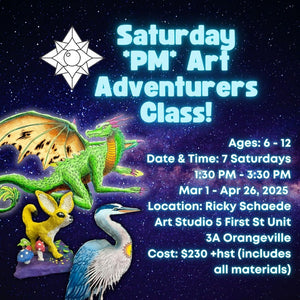 Spring Saturday Afternoon Art Adventurers Class with Ricky * 7 Saturdays, 1:30 PM - 3:30 PM * March 1 - April 26, 2025