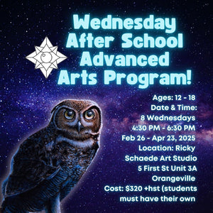 Spring Wednesday After School Advanced Arts Class with Ricky * 4:30 PM - 6:30 PM * 8 Wednesdays,February 26 - April 23, 2025