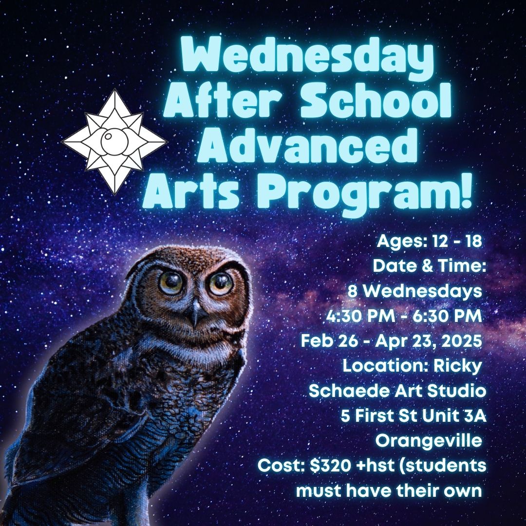 Spring Wednesday After School Advanced Arts Class with Ricky * 4:30 PM - 6:30 PM * 8 Wednesdays,February 26 - April 23, 2025