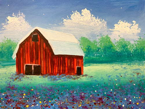 Red Barn Painting Summer Art Class * Tuesday August 5th 2025 *PM* 1:30 PM - 3:30 PM * Ages 6-13