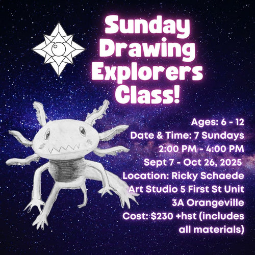 Fall Sunday Drawing Explorers Art Class with Ricky * 7 Sundays, 2:00 PM - 4:00 PM * September 7 - October 26, 2025