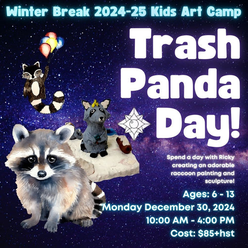 Trash Panda Day! * Winter Break Single Day Kids Art Camp, Monday December 30 2024 * 10:00 AM - 4:00 PM