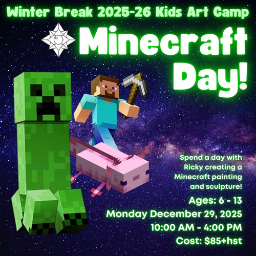 Minecraft Day! * Winter Break Single Day Kids Art Camp, Monday December 29, 2025 * 10:00 AM - 4:00 PM